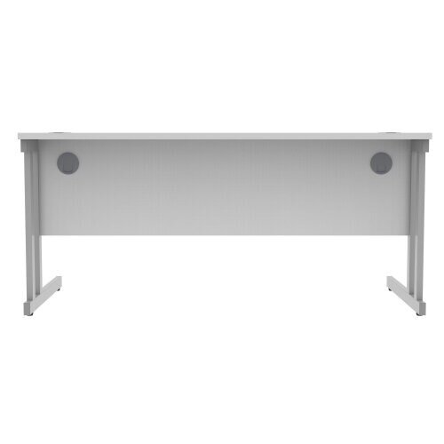 Core Office Rectangular Desk 1800mmX800mm Arctic White With Double Cantilever Silver Frame  Additional Image 4